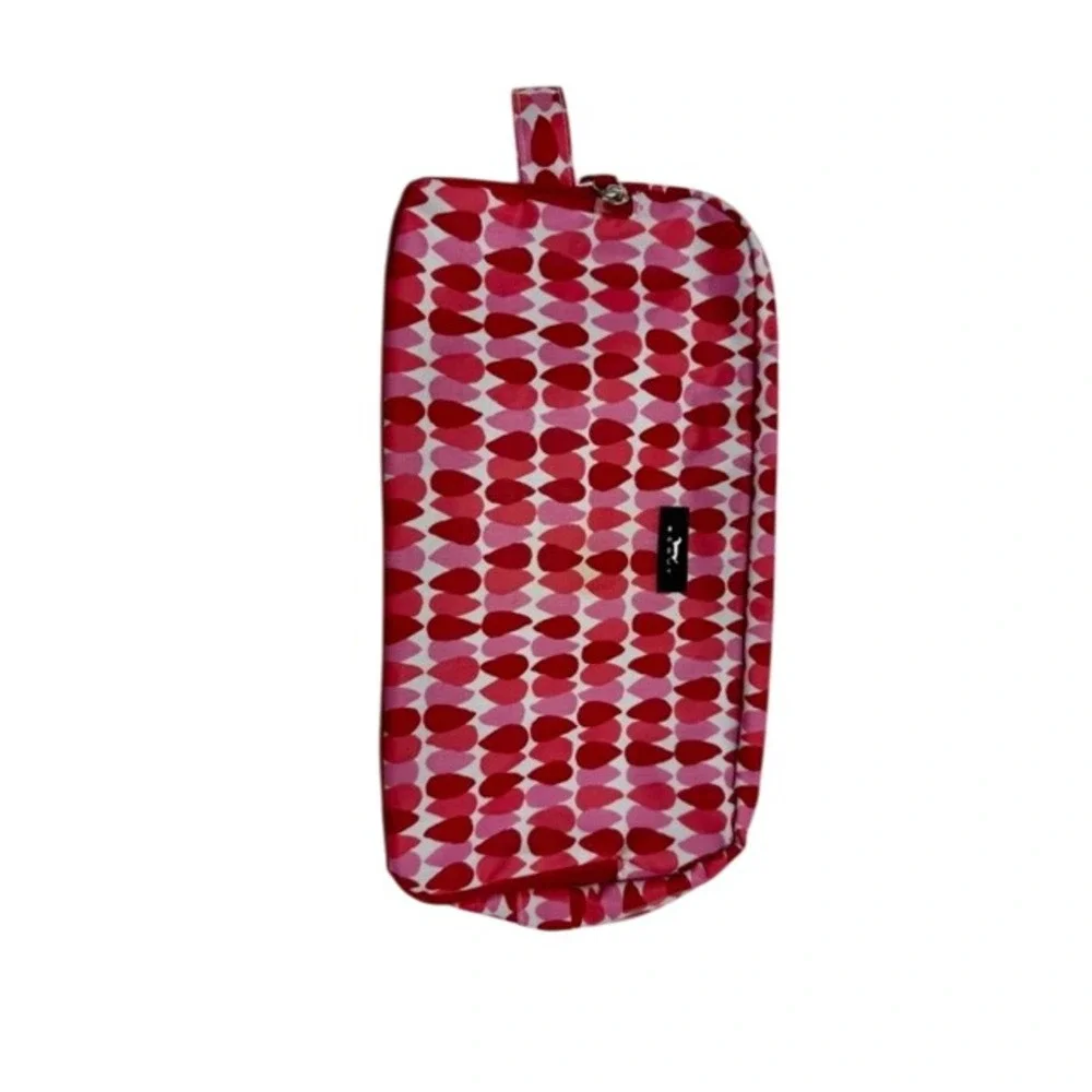 Pink Red Heart Patterned Cosmetic Bag Makeup Pouch Organizer